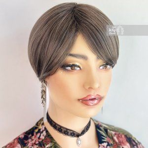 Grey Mocha Straight Bob Wig | Her Wig Closet | Betty